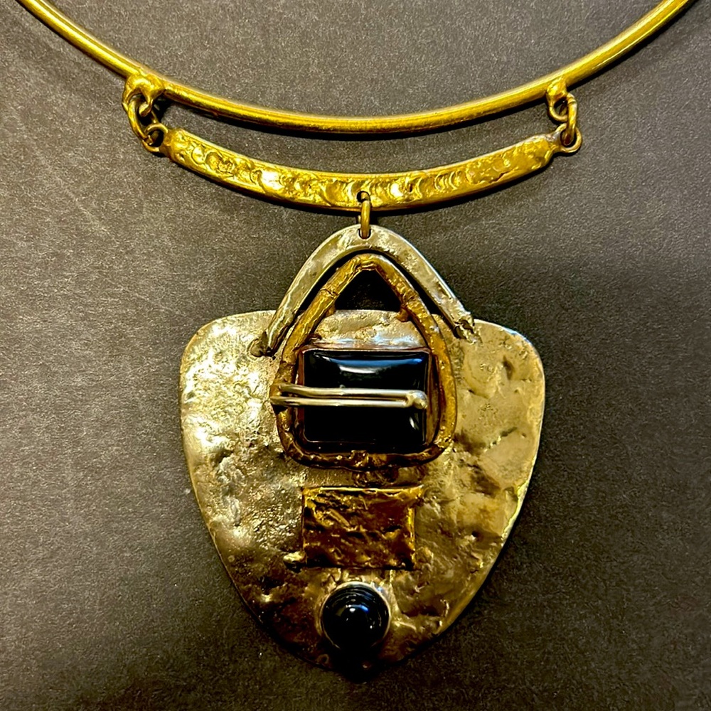 Beautiful Brass Brutalist/Tribal Choker